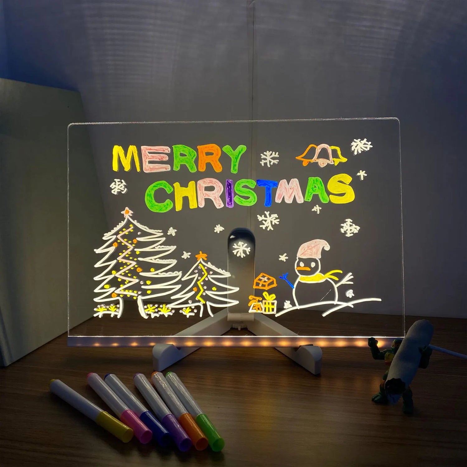 Illuminate Your Creativity with the Glowing LED Drawing Board Lamp - The Perfect Erasable Memo and USB Night Light for Endless Fun and Unique Gifting!