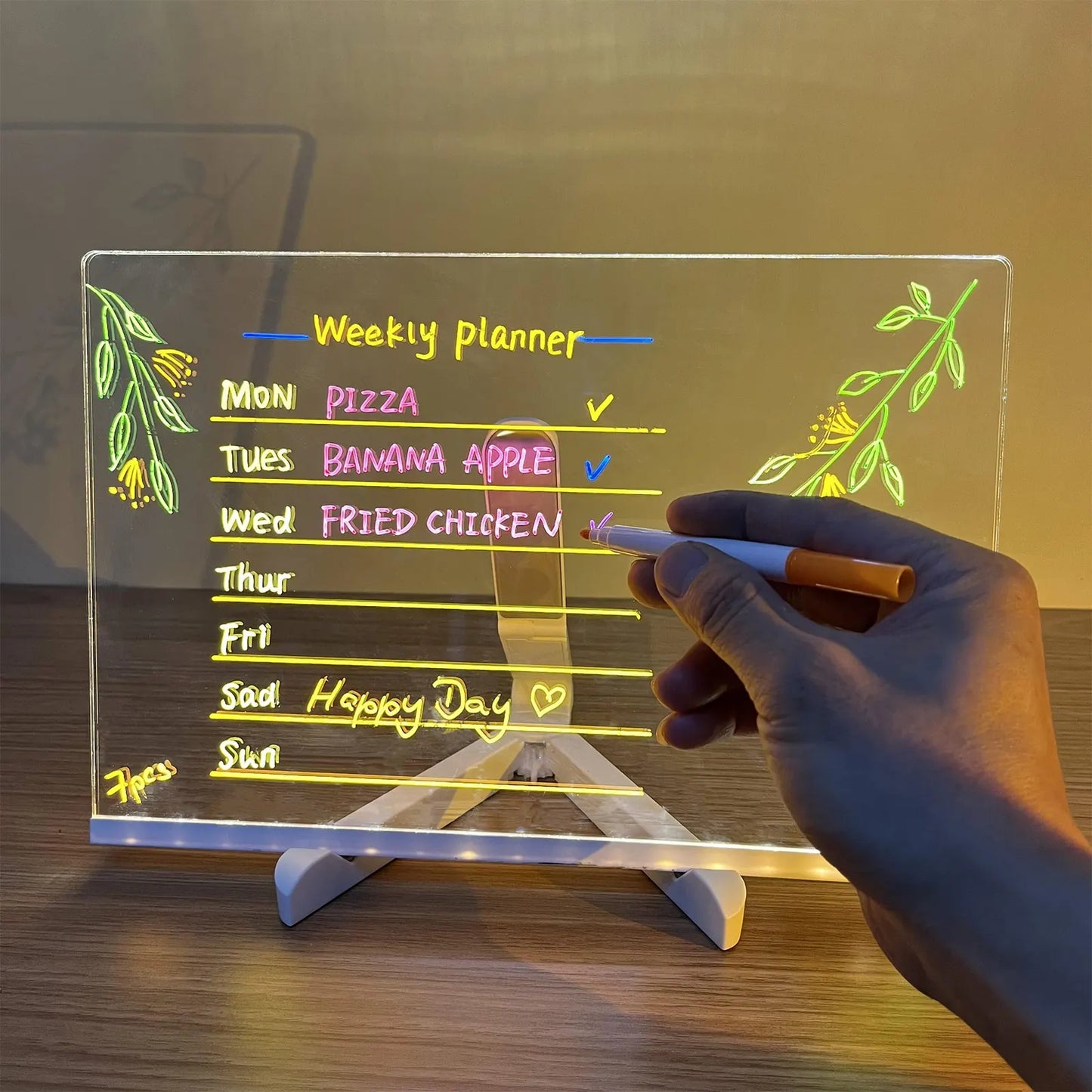 Illuminate Your Creativity with the Glowing LED Drawing Board Lamp - The Perfect Erasable Memo and USB Night Light for Endless Fun and Unique Gifting!