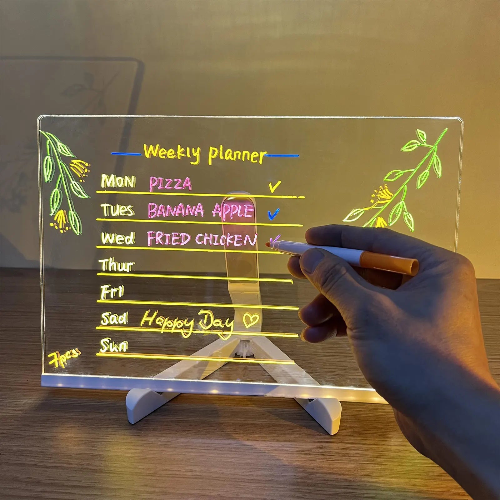Illuminate Your Creativity with the Glowing LED Drawing Board Lamp - The Perfect Erasable Memo and USB Night Light for Endless Fun and Unique Gifting!